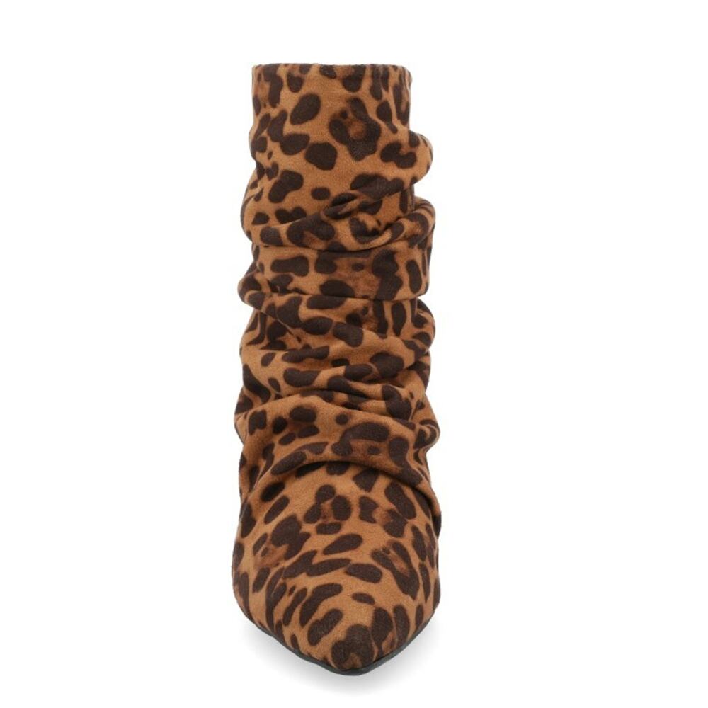 Journee Collection Women's Pointed Toe Kitten Heel Slip On Boots Leopard Size 9 - Picture 4 of 7